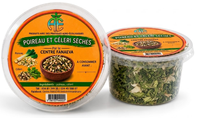 Poireau et céleri sechés